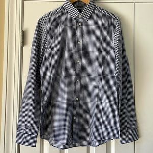 H&M Slim-Fit Blue and White Check Shirt